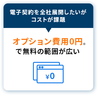 電子契約を全社展開したいがコストが課題→オプション費0円で無料の範囲が広い